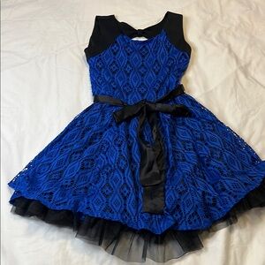 Elegant Blue Lace Kids Dress